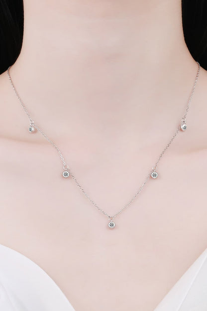 Moissanite Rhodium - Plated Necklace - adritiX