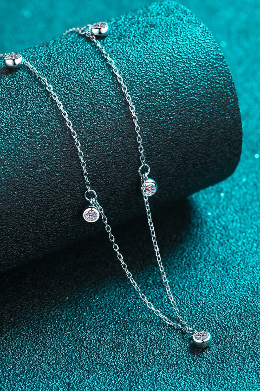 Moissanite Rhodium - Plated Necklace - adritiX