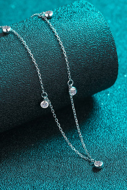 Moissanite Rhodium - Plated Necklace - adritiX