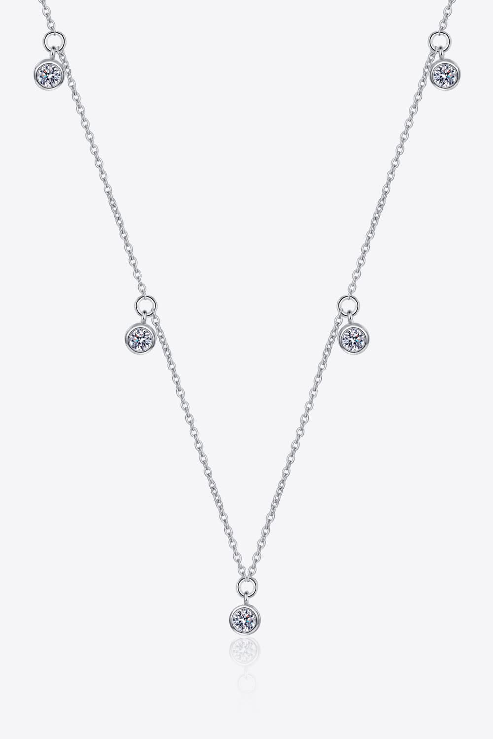 Moissanite Rhodium - Plated Necklace - adritiX
