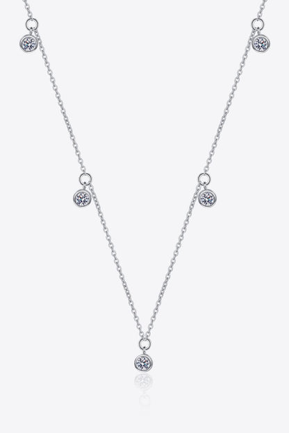 Moissanite Rhodium - Plated Necklace - adritiX