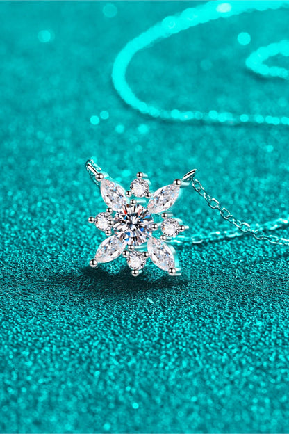 Moissanite Rhodium - Plated Necklace - adritiX