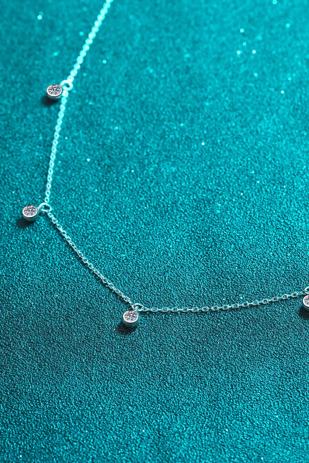 Moissanite Rhodium - Plated Necklace - adritiX