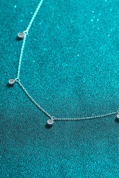 Moissanite Rhodium - Plated Necklace - adritiX