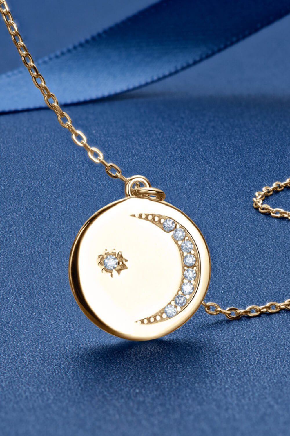 Moissanite Round Pendant Necklace - adritiX
