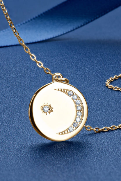 Moissanite Round Pendant Necklace - adritiX