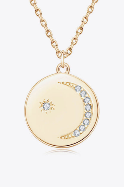 Moissanite Round Pendant Necklace - adritiX