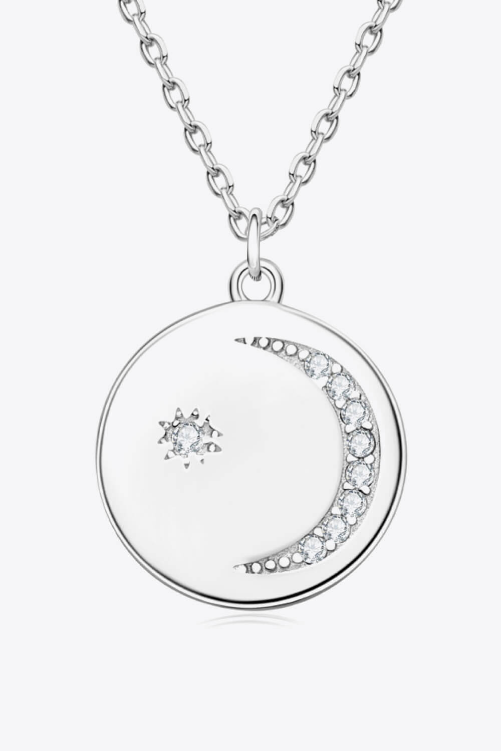 Moissanite Round Pendant Necklace - adritiX