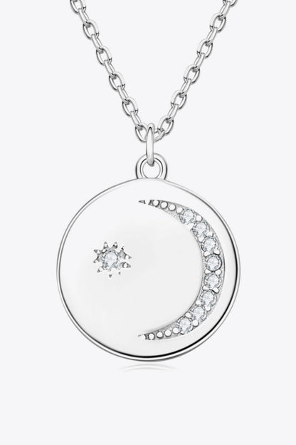 Moissanite Round Pendant Necklace - adritiX