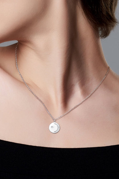 Moissanite Round Pendant Necklace - adritiX