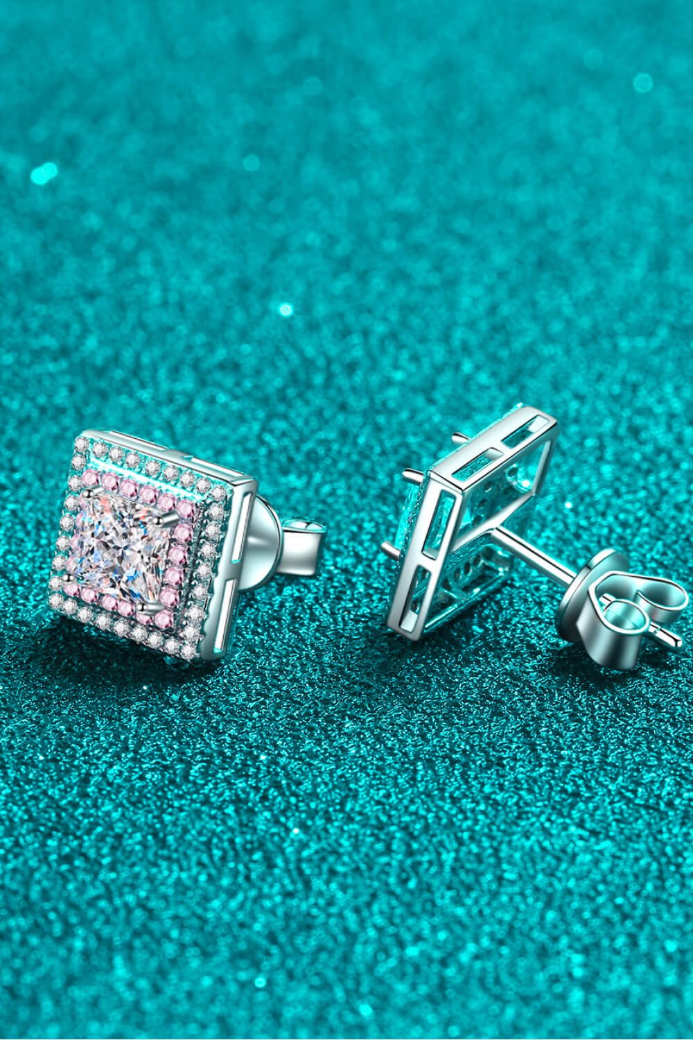 Moissanite Square Stud Earrings - adritiX