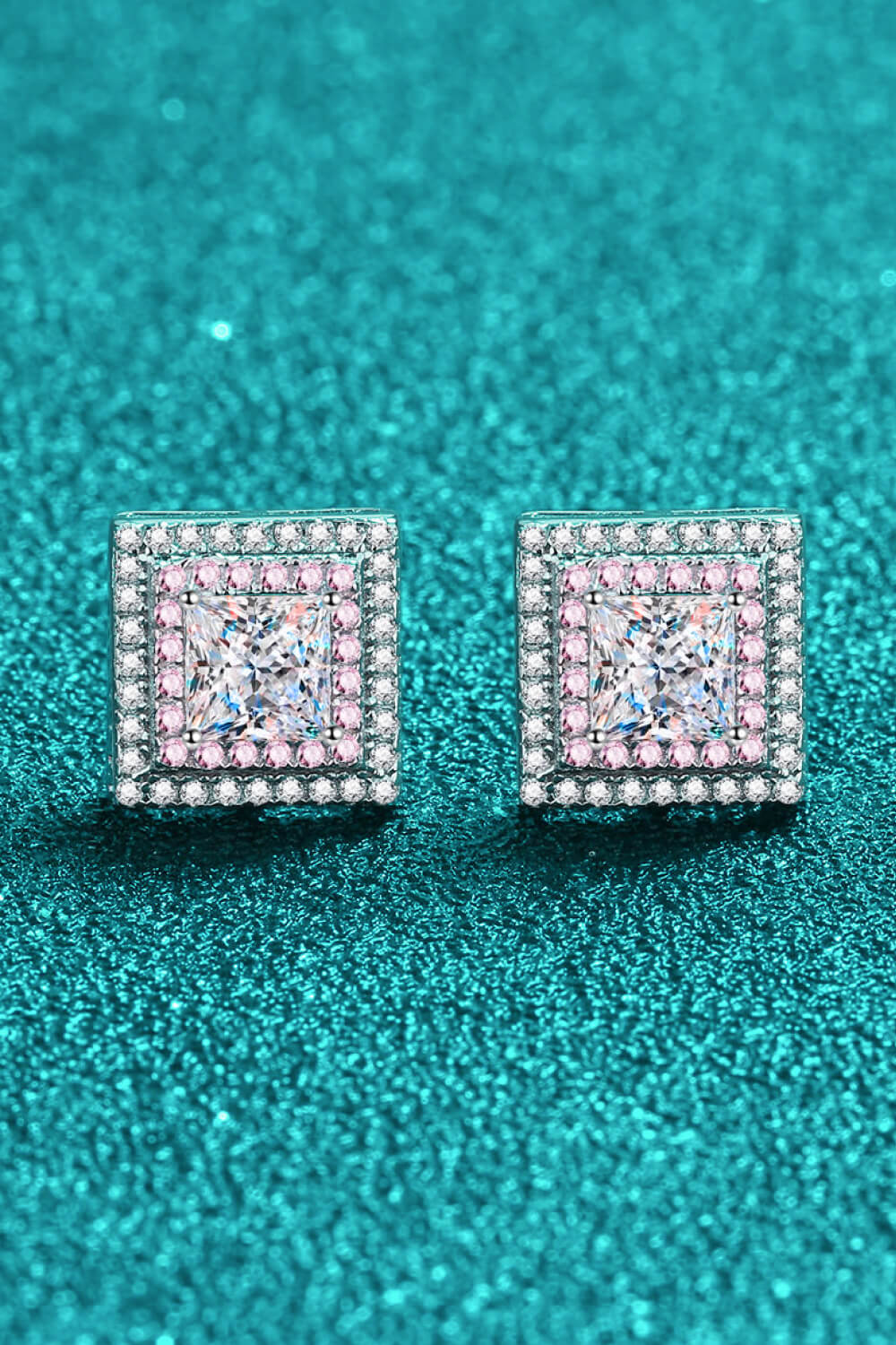 Moissanite Square Stud Earrings - adritiX