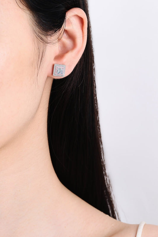 Moissanite Square Stud Earrings - adritiX