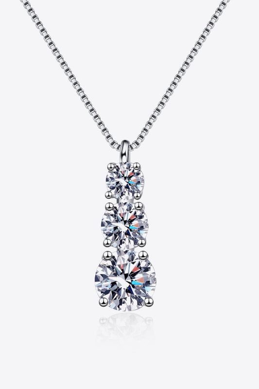 Moissanite Triple - Pendant Necklace - adritiX