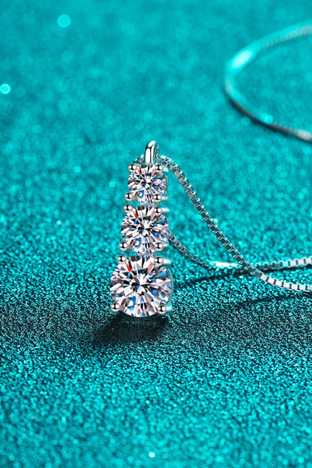 Moissanite Triple - Pendant Necklace - adritiX