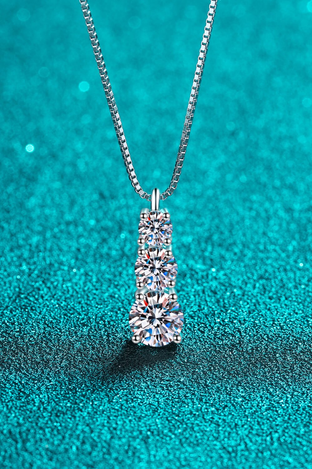 Moissanite Triple - Pendant Necklace - adritiX