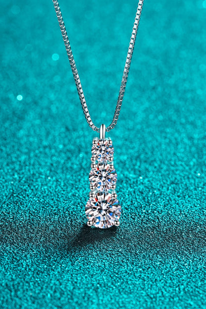 Moissanite Triple - Pendant Necklace - adritiX