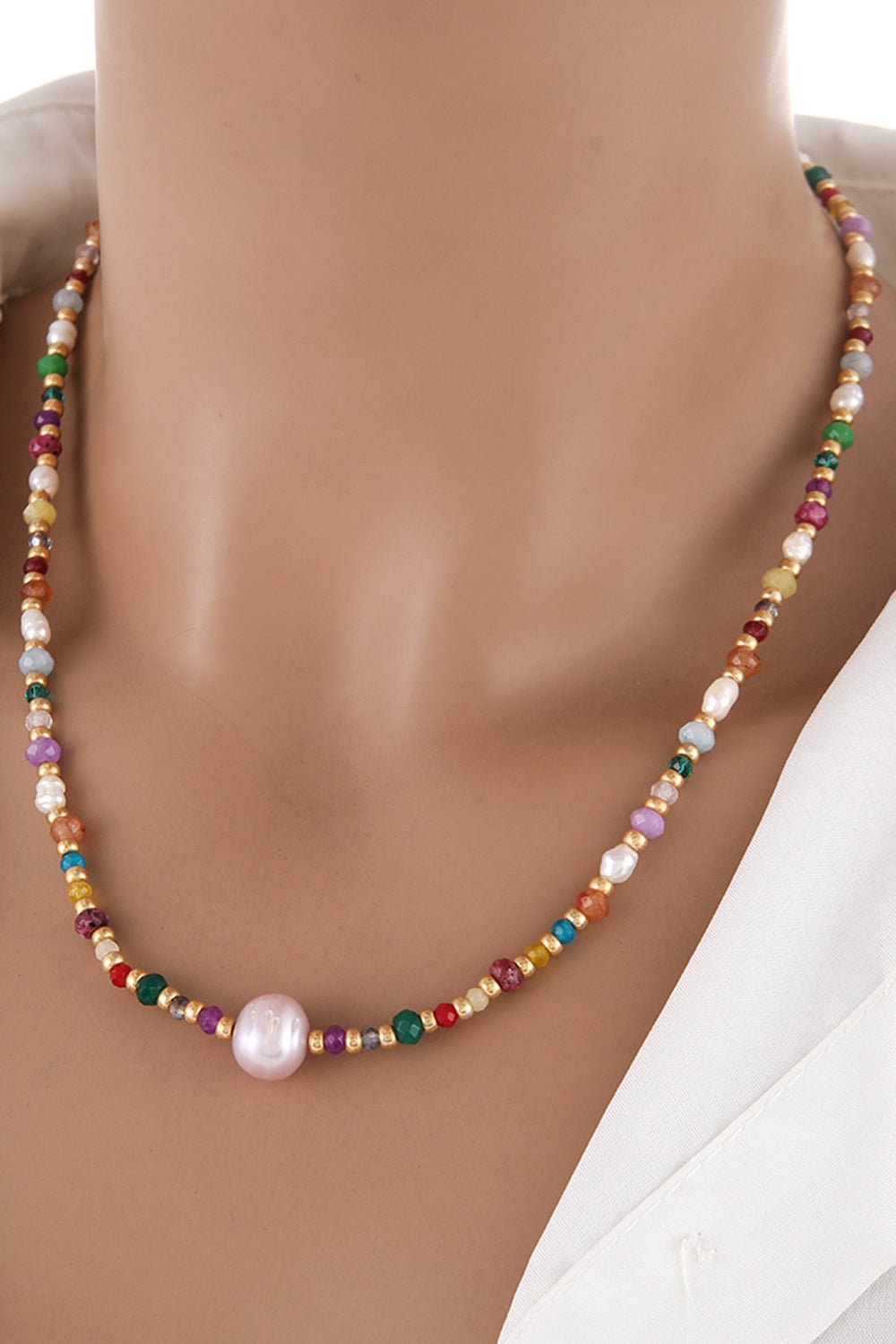 Multicolored Bead Necklace - adritiX