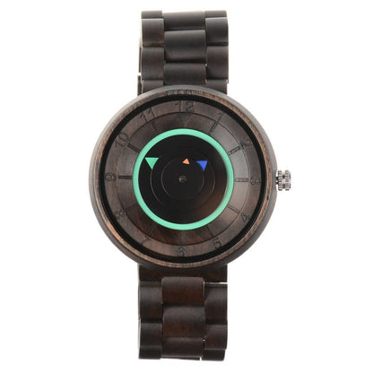 No Pointer Concept Quartz Watch Casual Personality Wood - adritiX