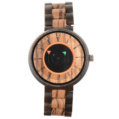 No Pointer Concept Quartz Watch Casual Personality Wood - adritiX
