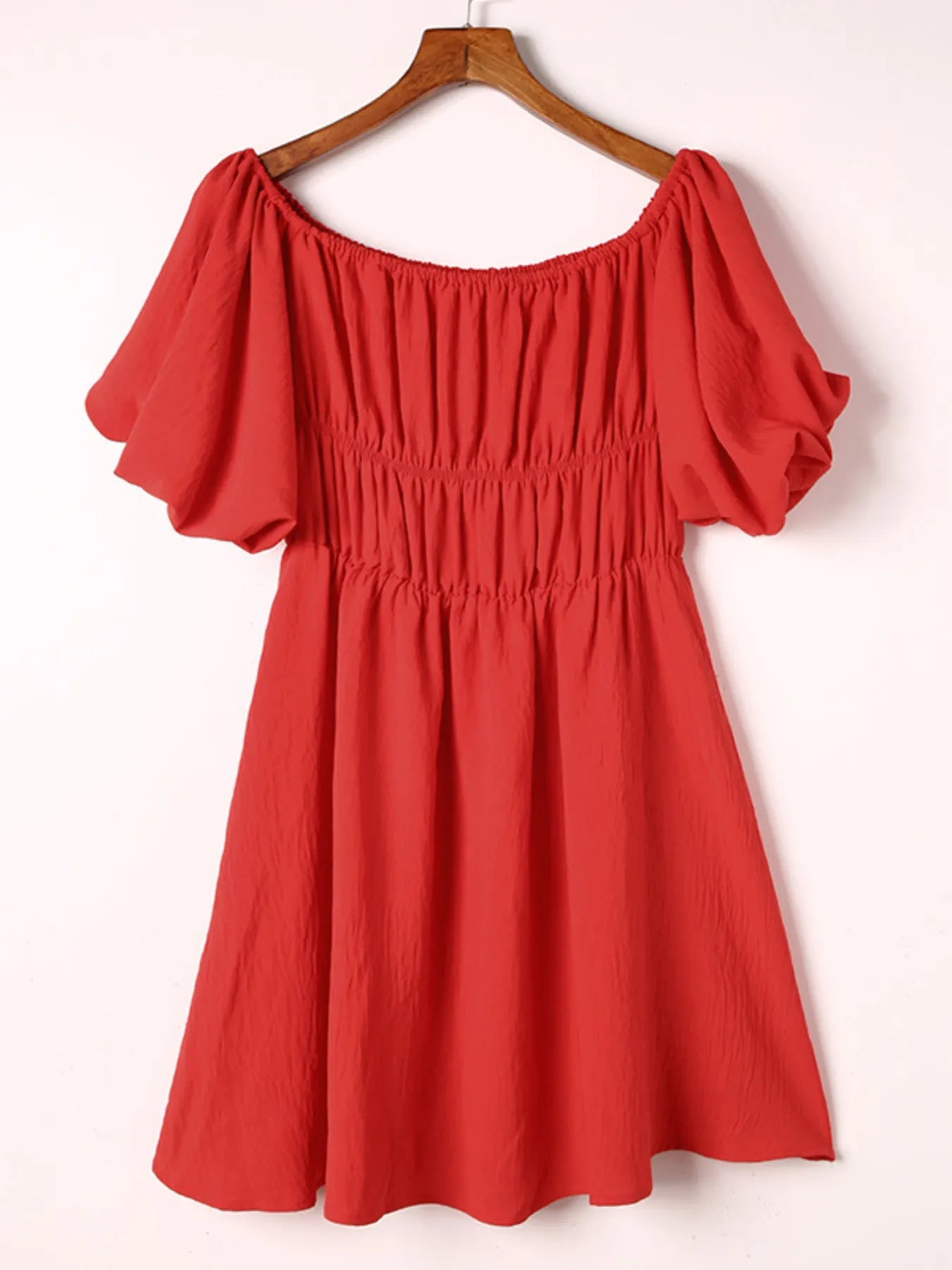 Off - Shoulder Puff Sleeve Mini Dress - adritiX