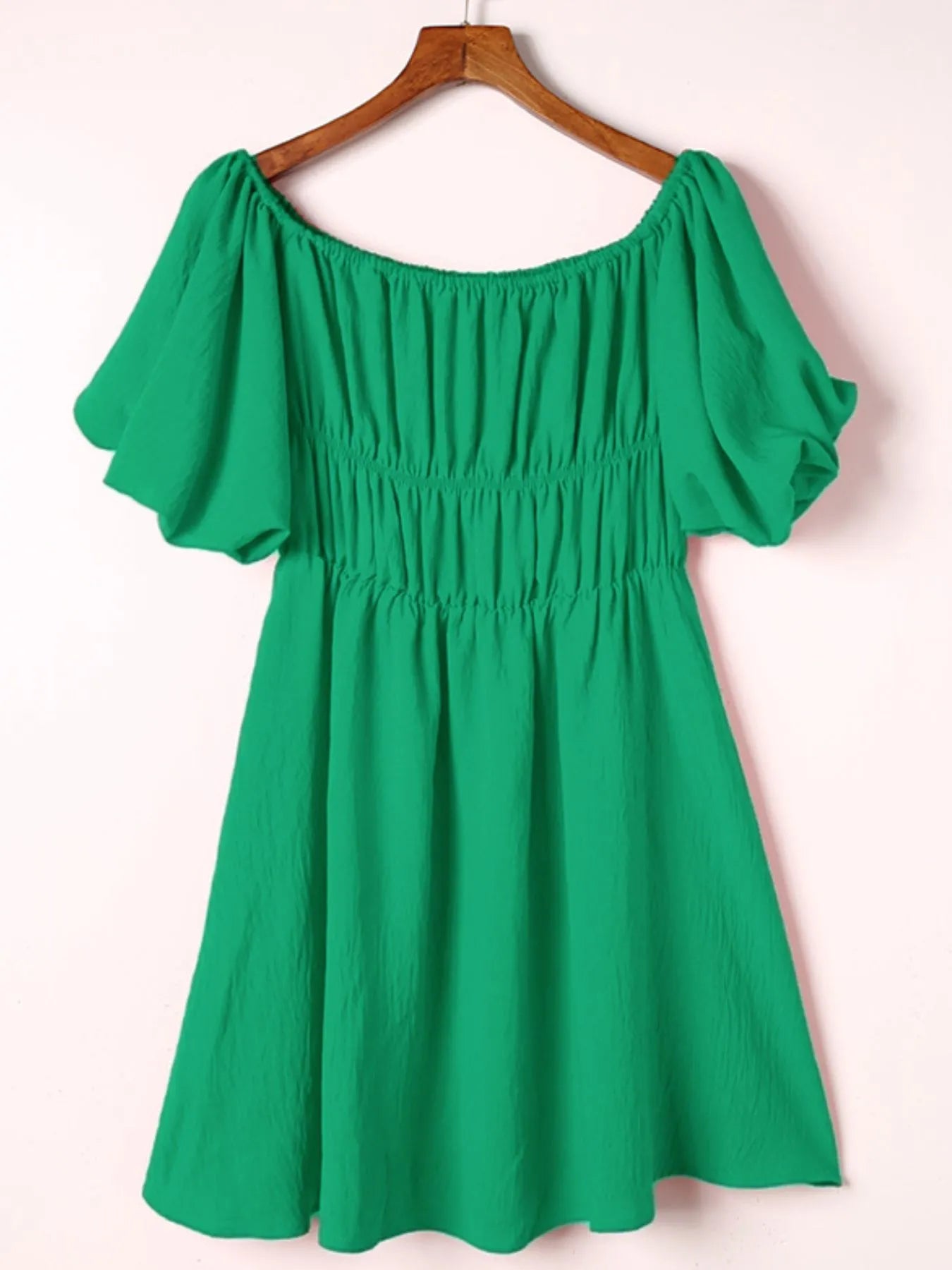 Off - Shoulder Puff Sleeve Mini Dress - adritiX