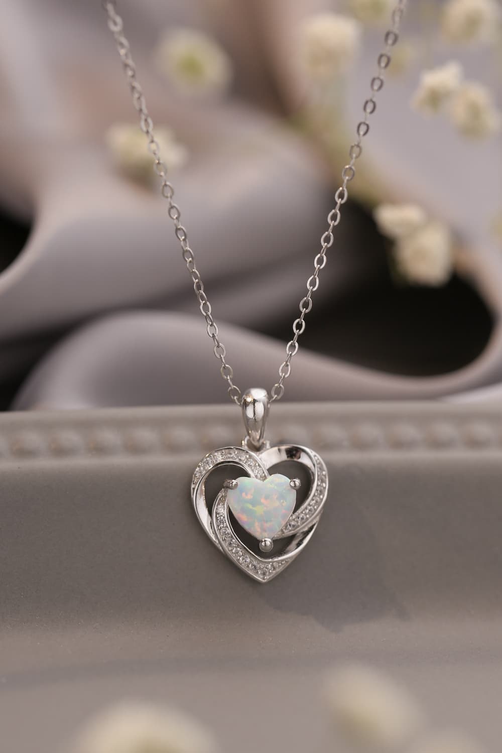 Opal Heart Pendant Necklace - adritiX