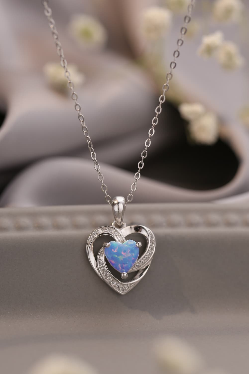 Opal Heart Pendant Necklace - adritiX
