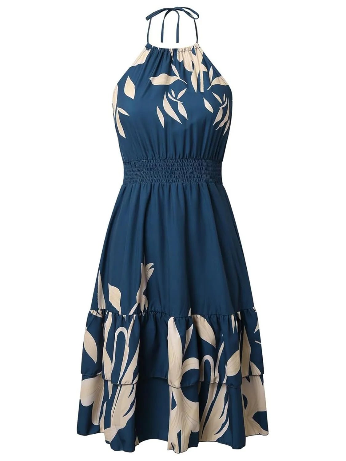 Paisley Print Halter Neck Mini Dress - adritiX