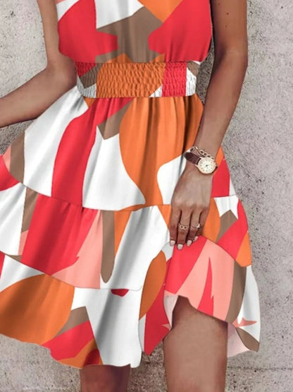 Paisley Print Halter Neck Mini Dress - adritiX