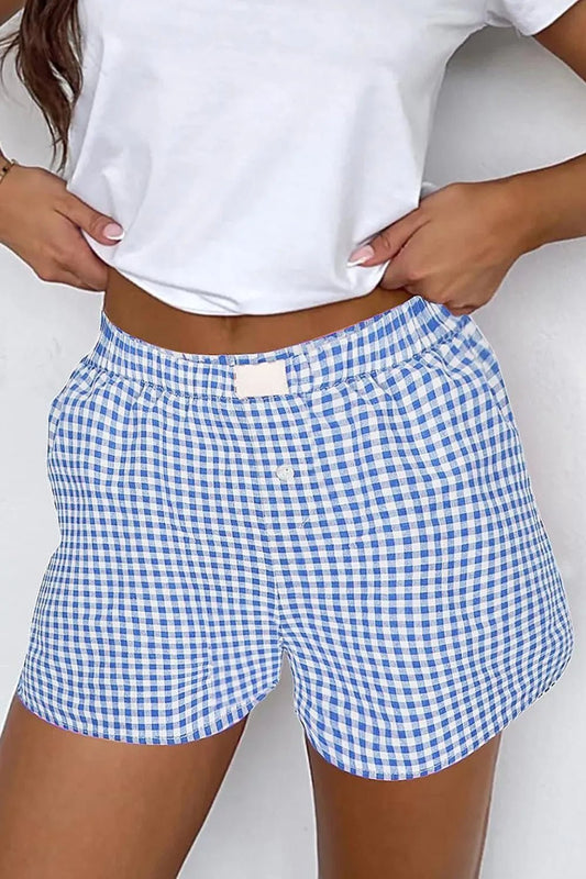 Plaid Gingham High Waist Shorts - adritiX