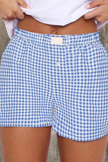 Plaid Gingham High Waist Shorts - adritiX