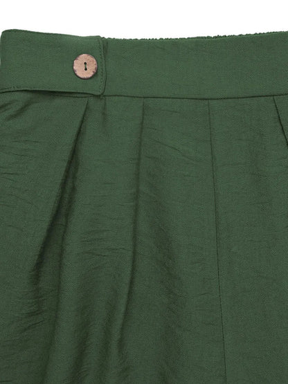 Pleated Detail Shorts with Pockets - adritiX
