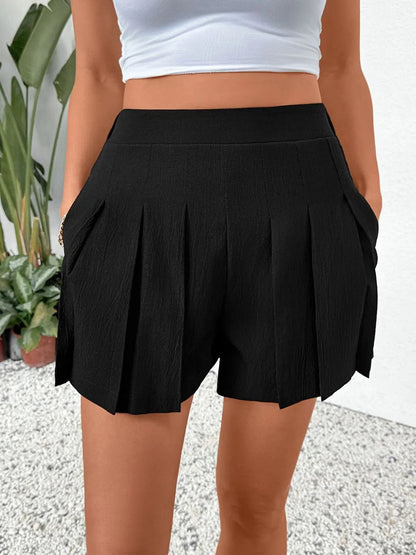 Pleated Shorts with Pockets - adritiX