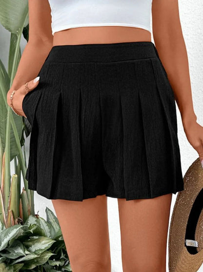 Pleated Shorts with Pockets - adritiX