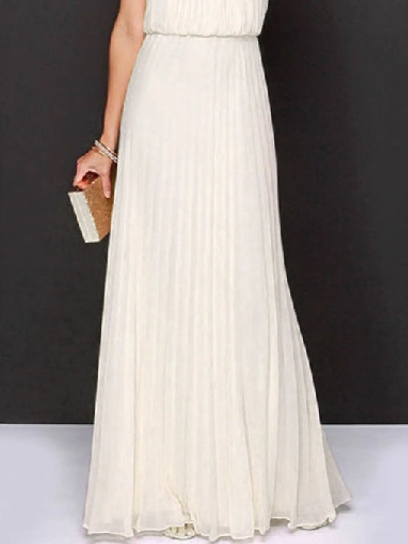 Pleated Sleeveless Maxi Tank Dress - adritiX