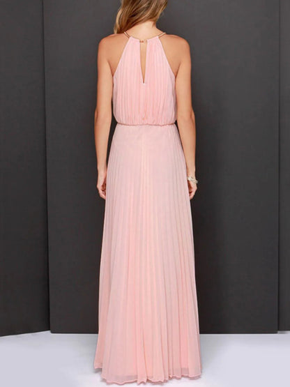 Pleated Sleeveless Maxi Tank Dress - adritiX
