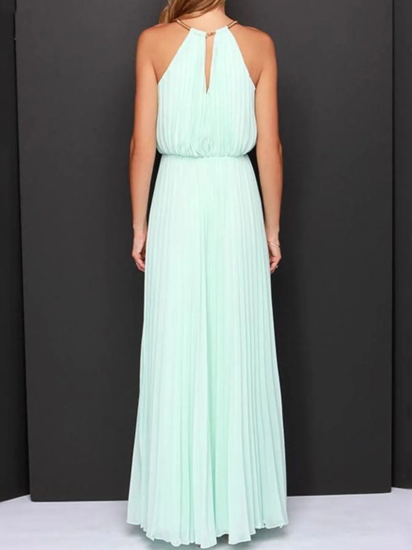Pleated Sleeveless Maxi Tank Dress - adritiX