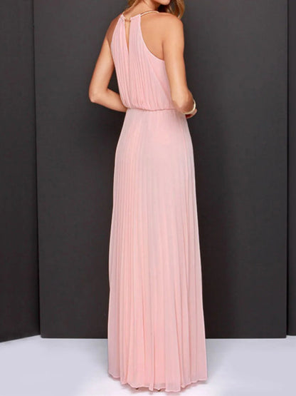 Pleated Sleeveless Maxi Tank Dress - adritiX