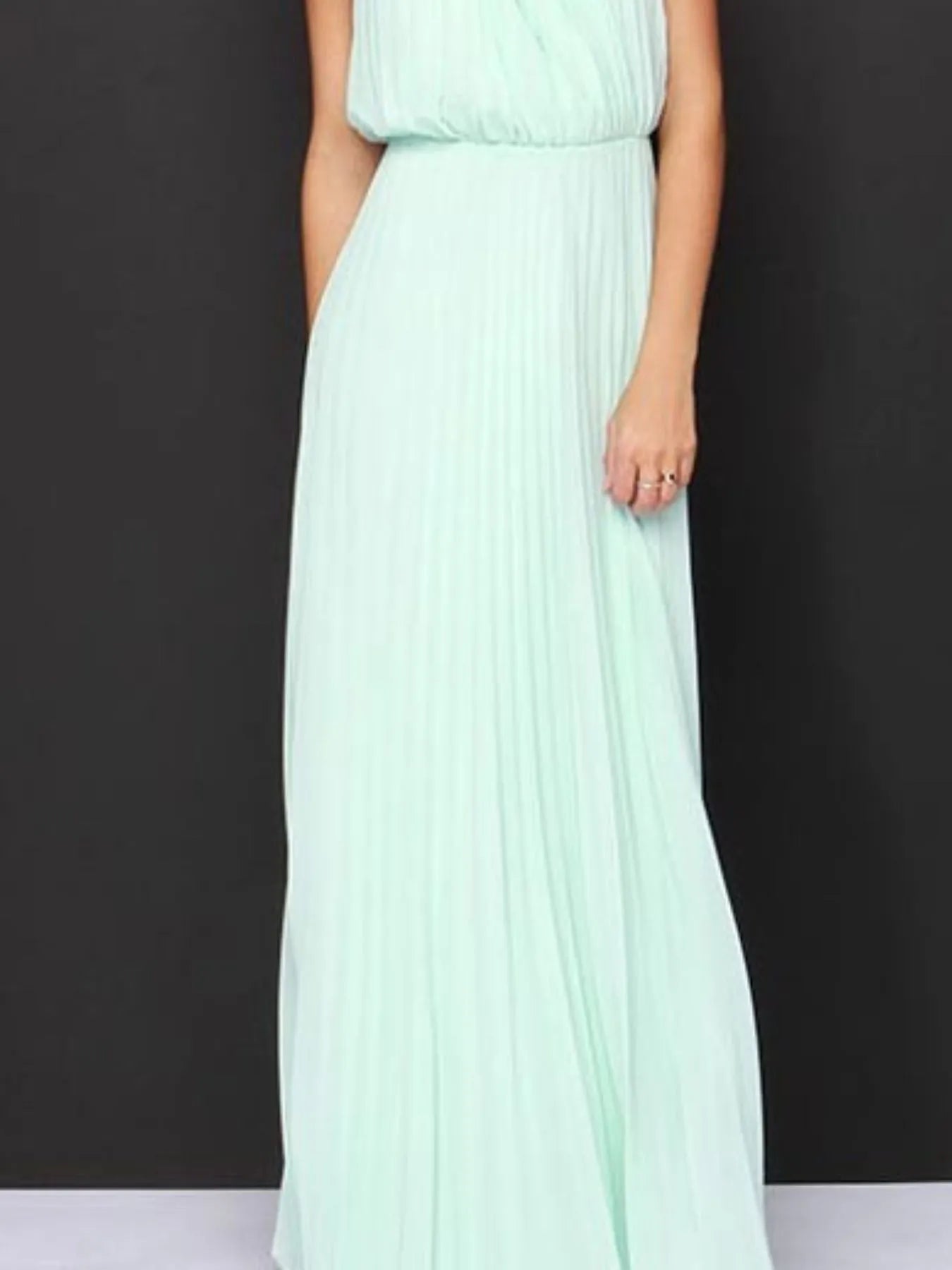 Pleated Sleeveless Maxi Tank Dress - adritiX