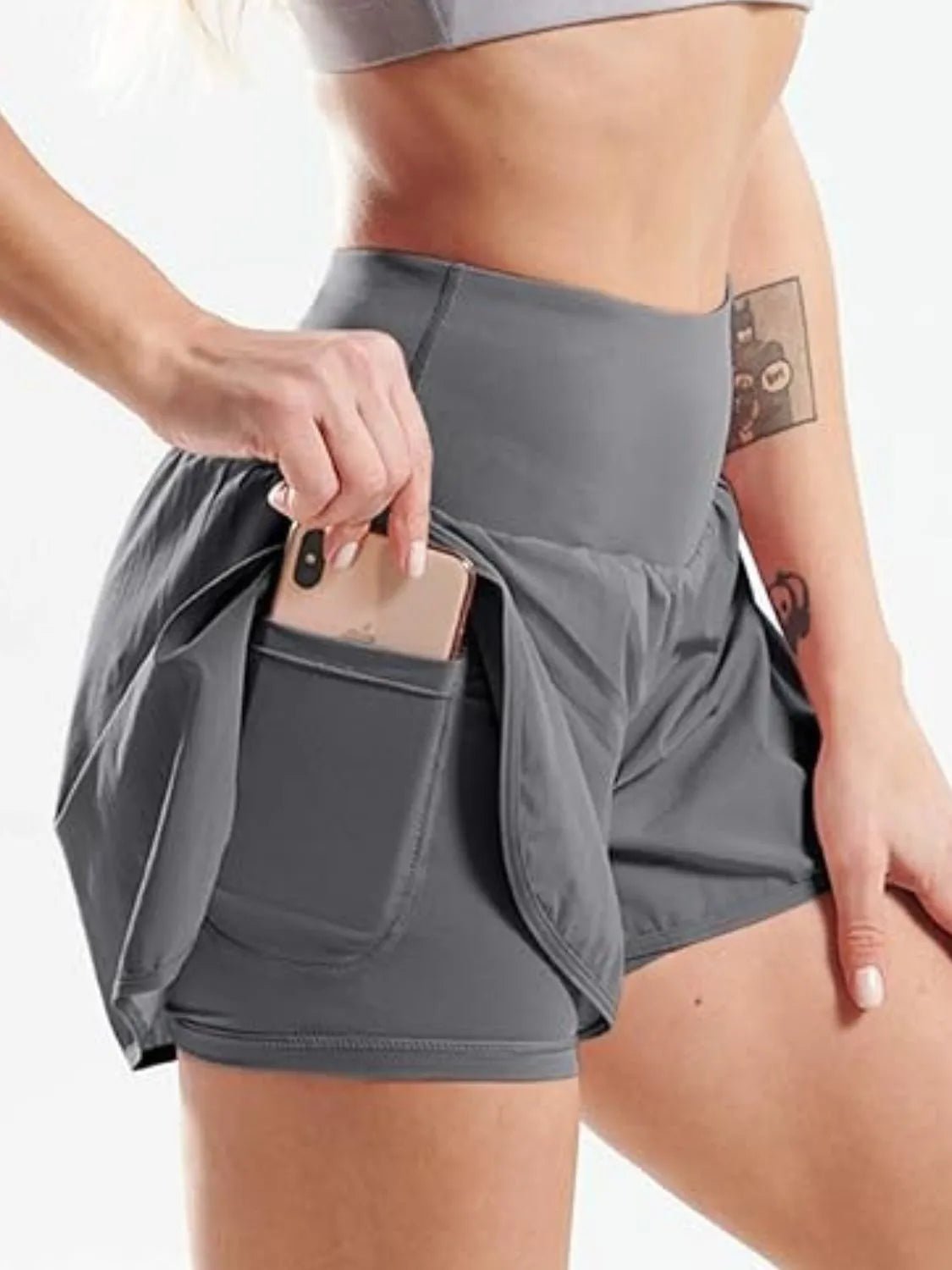Pocketed High Waist Active Shorts - adritiX