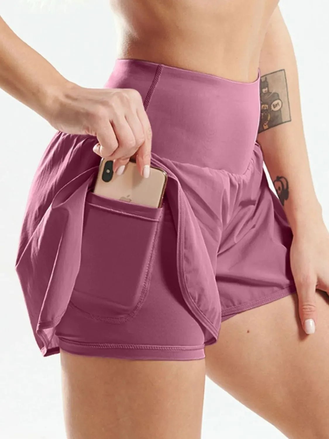 Pocketed High Waist Active Shorts - adritiX
