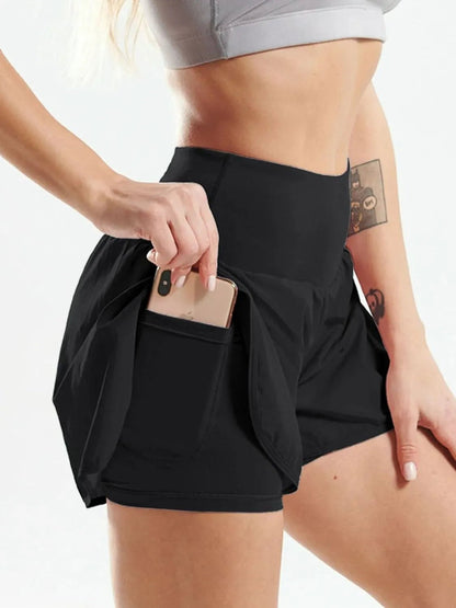 Pocketed High Waist Active Shorts - adritiX