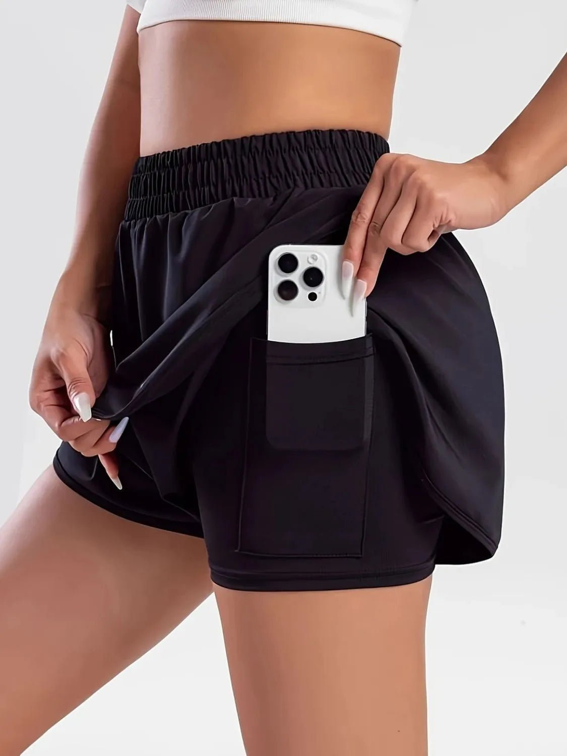 Pocketed High Waist Active Shorts - adritiX
