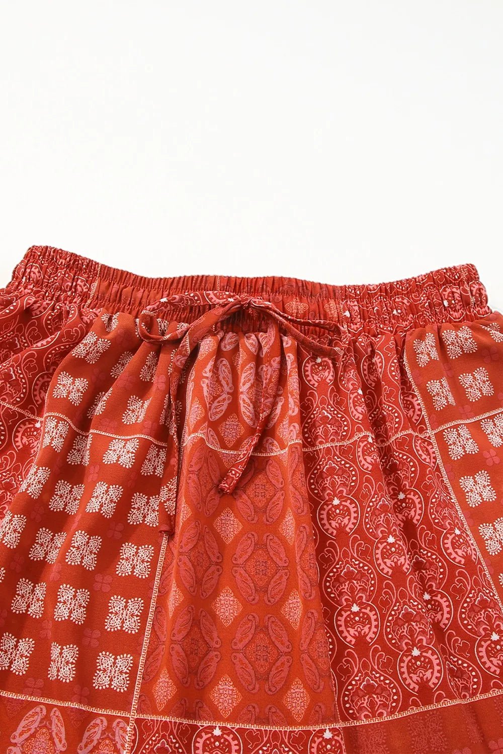 Printed Drawstring Midi Skirt - adritiX