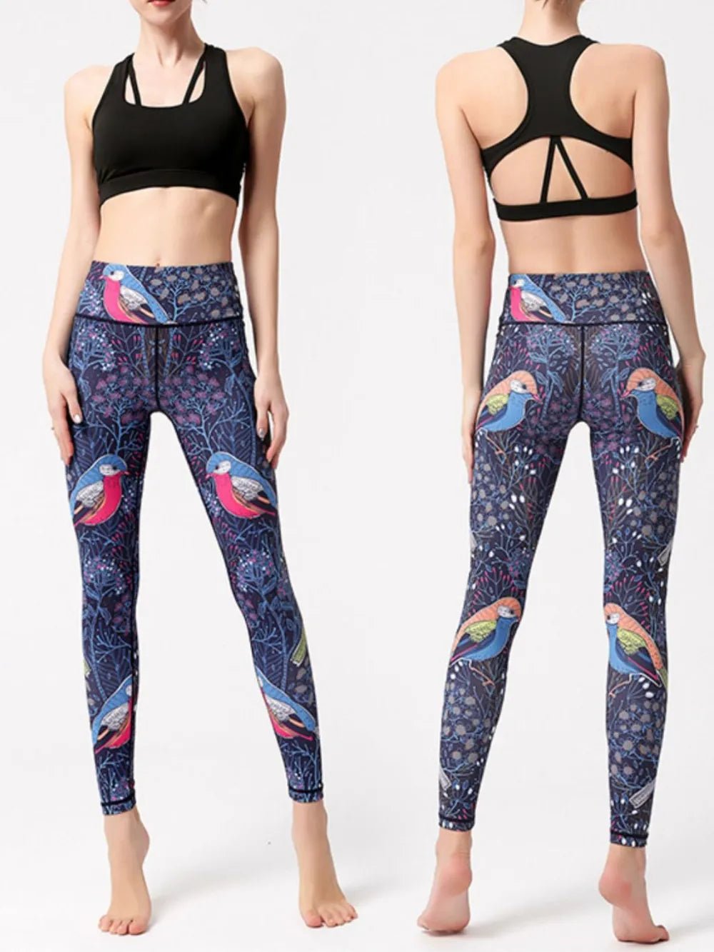 Printed High Waist Active Leggings - adritiX