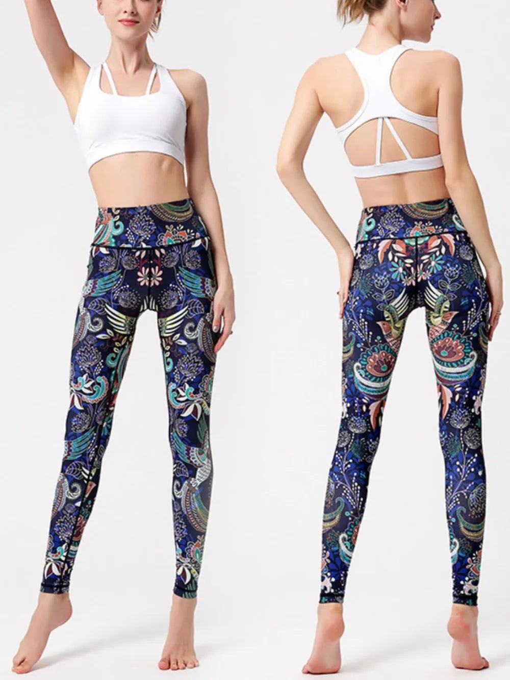 Printed High Waist Active Leggings - adritiX