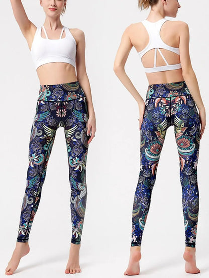 Printed High Waist Active Leggings - adritiX
