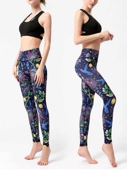 Printed High Waist Active Leggings - adritiX