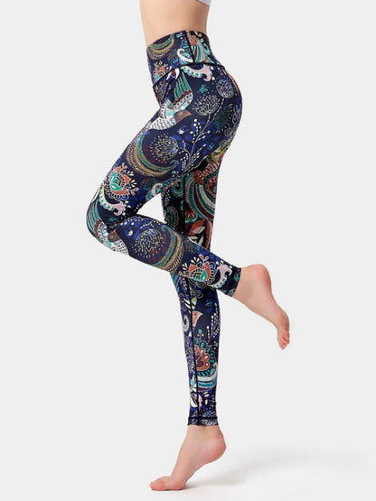 Printed High Waist Active Leggings - adritiX